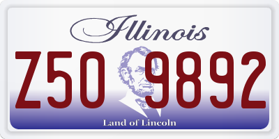 IL license plate Z509892