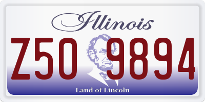 IL license plate Z509894