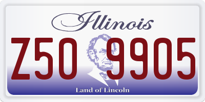 IL license plate Z509905