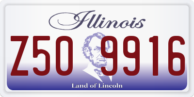 IL license plate Z509916