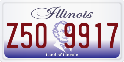 IL license plate Z509917