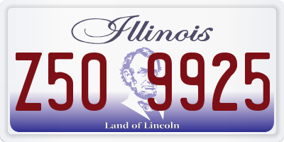IL license plate Z509925