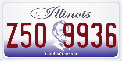 IL license plate Z509936