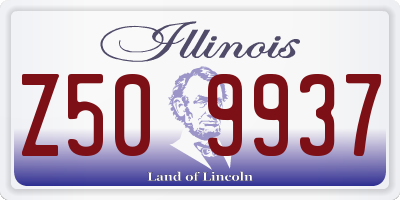 IL license plate Z509937