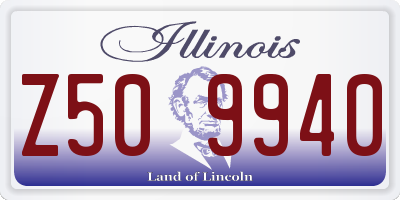 IL license plate Z509940
