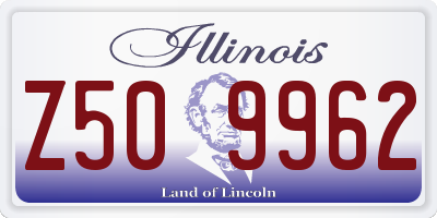IL license plate Z509962