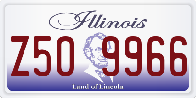IL license plate Z509966
