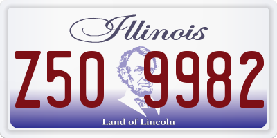 IL license plate Z509982