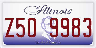 IL license plate Z509983