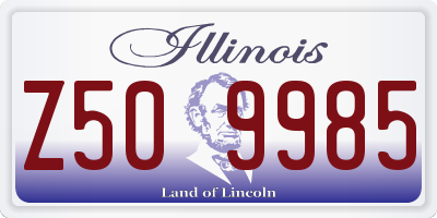 IL license plate Z509985