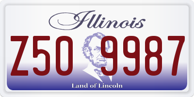 IL license plate Z509987