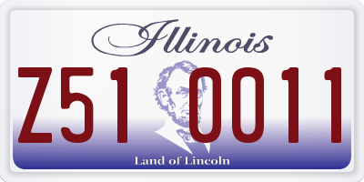 IL license plate Z510011