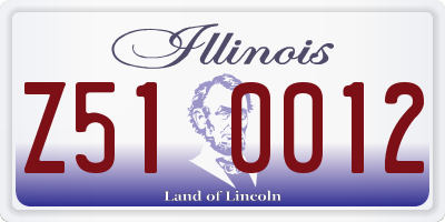IL license plate Z510012