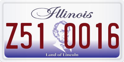 IL license plate Z510016