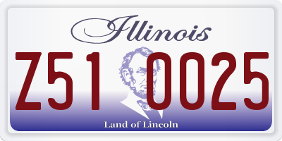 IL license plate Z510025