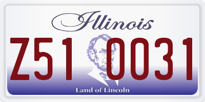 IL license plate Z510031