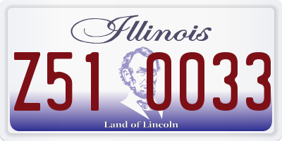 IL license plate Z510033