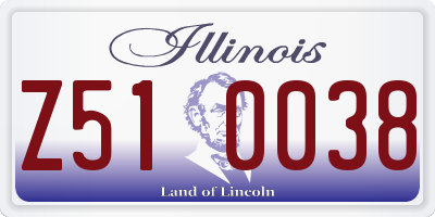 IL license plate Z510038