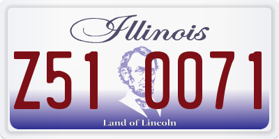 IL license plate Z510071