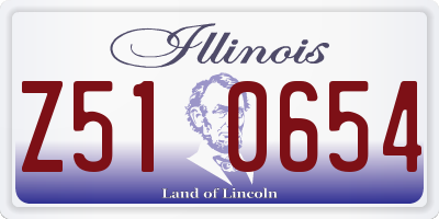 IL license plate Z510654