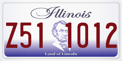 IL license plate Z511012