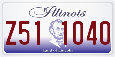 IL license plate Z511040
