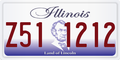 IL license plate Z511212