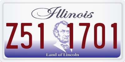 IL license plate Z511701