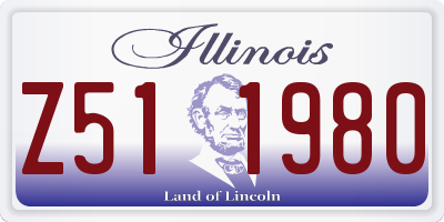 IL license plate Z511980