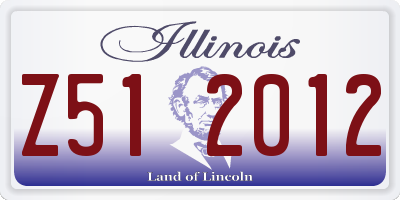 IL license plate Z512012