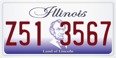 IL license plate Z513567