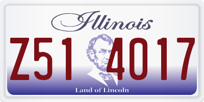 IL license plate Z514017