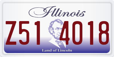 IL license plate Z514018