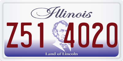 IL license plate Z514020