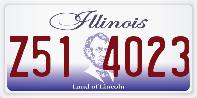 IL license plate Z514023