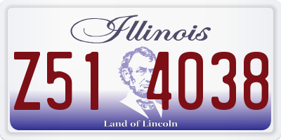 IL license plate Z514038