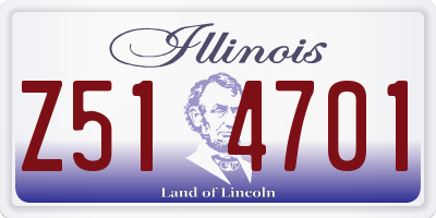 IL license plate Z514701