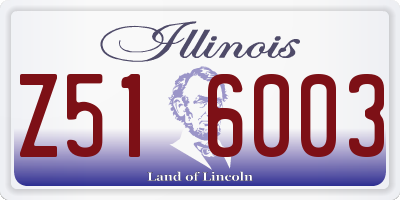 IL license plate Z516003