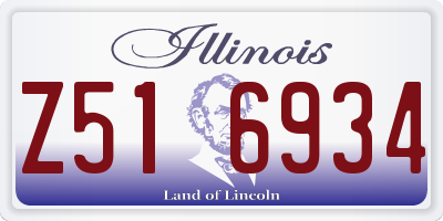 IL license plate Z516934