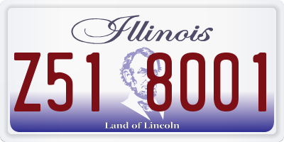 IL license plate Z518001
