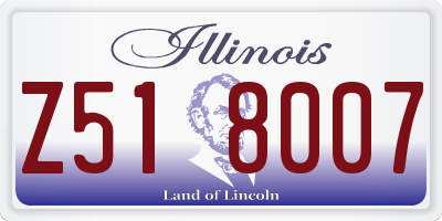 IL license plate Z518007