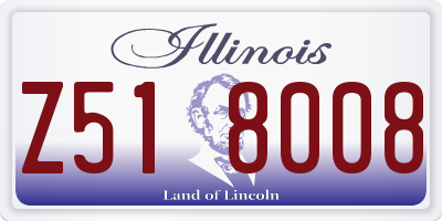 IL license plate Z518008
