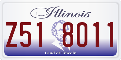 IL license plate Z518011