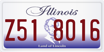 IL license plate Z518016