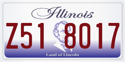 IL license plate Z518017