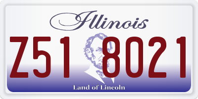 IL license plate Z518021