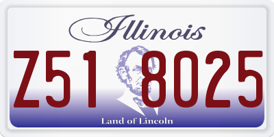 IL license plate Z518025