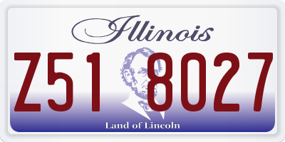 IL license plate Z518027