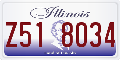 IL license plate Z518034