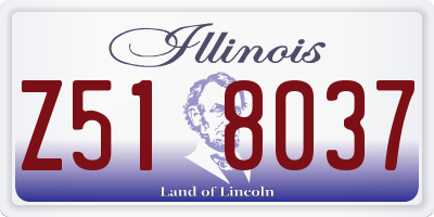 IL license plate Z518037